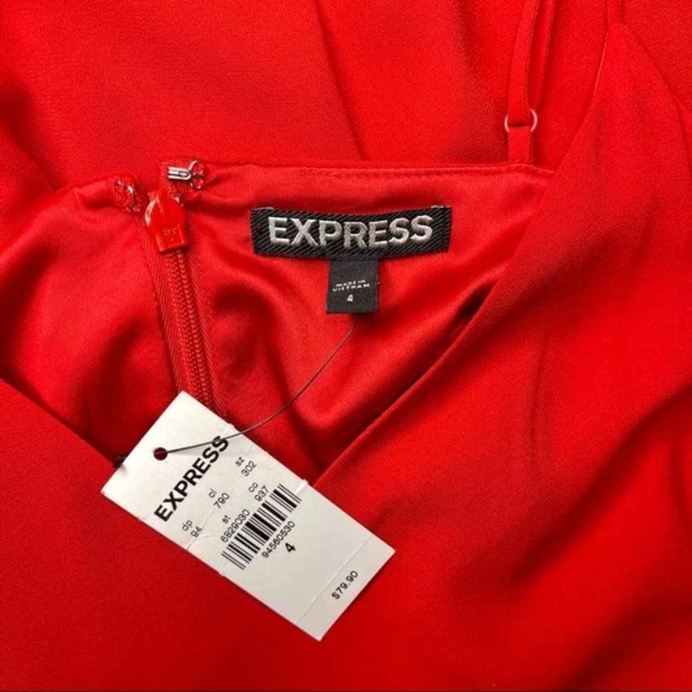 Express Red Formal Gown Maxi Dress with High Slit Size 4 Small Nwt - Picture 9 of 11